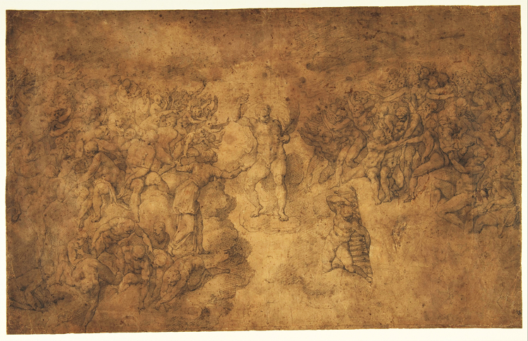  米开朗基罗·博那罗蒂 Michelangelo di Lodovico Buonarroti Simoni——素描草稿 (10)